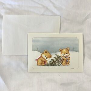Holiday teddy bear greeting cards